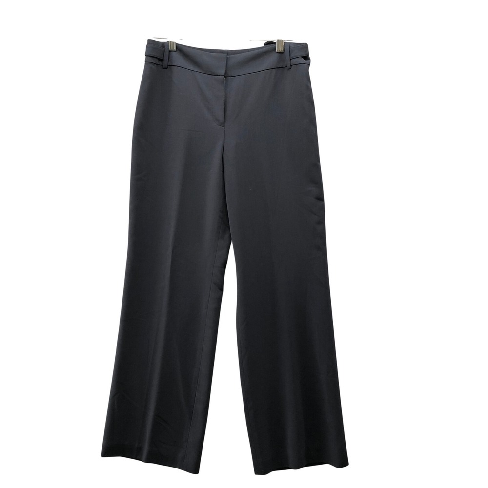 NWT Ann Taylor Wide Leg Wool Dress Pants Womens 8 Black Flap Pocket